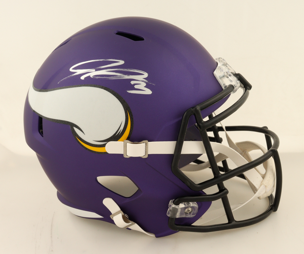 Jordan Addison Signed Vikings Full-Size Speed Helmet (Beckett) at PristineAuction.com Jordan Addison Signed Vikings Full-Size Speed Helmet (Beckett) at PristineAuction.com