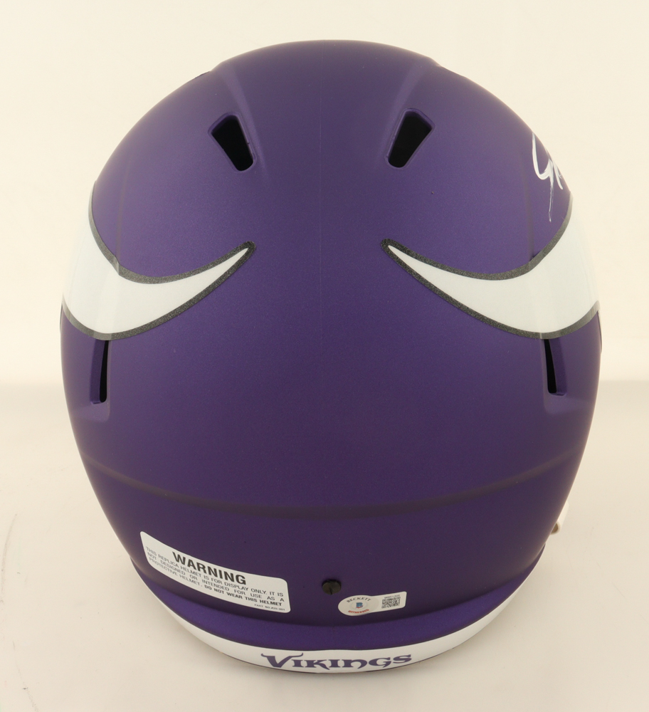 Jordan Addison Signed Vikings Full-Size Speed Helmet (Beckett) at PristineAuction.com Jordan Addison Signed Vikings Full-Size Speed Helmet (Beckett) at PristineAuction.com