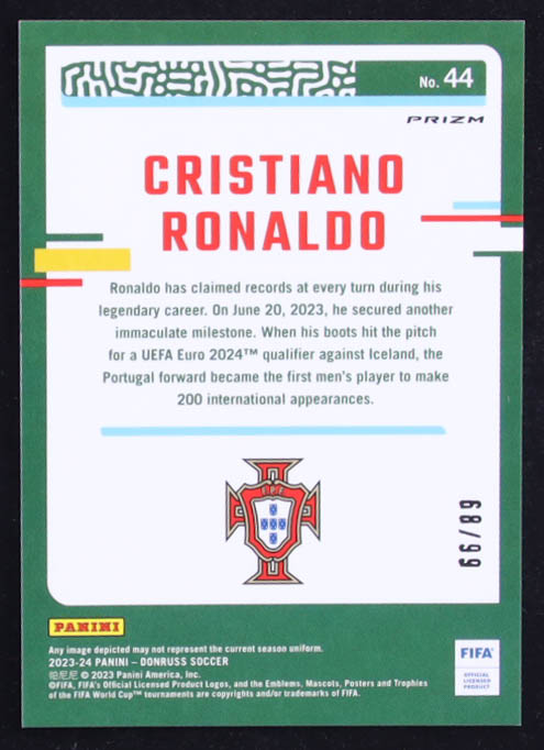 Cristiano Ronaldo 2023-24 Donruss Optic Pink Velocity #44 #68/99 at PristineAuction.com Cristiano Ronaldo 2023-24 Donruss Optic Pink Velocity #44 #68/99 at PristineAuction.com