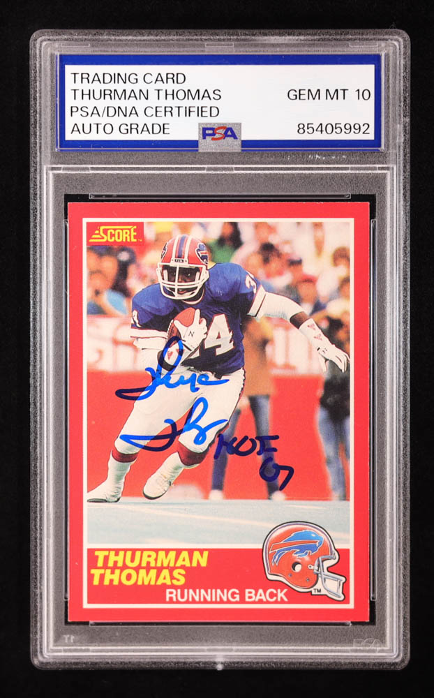 Thurman Thomas 1989 Score #211 RC Inscribed "HOF 07" (PSA | Auto 10) at PristineAuction.com Thurman Thomas 1989 Score #211 RC Inscribed "HOF 07" (PSA | Auto 10) at PristineAuction.com