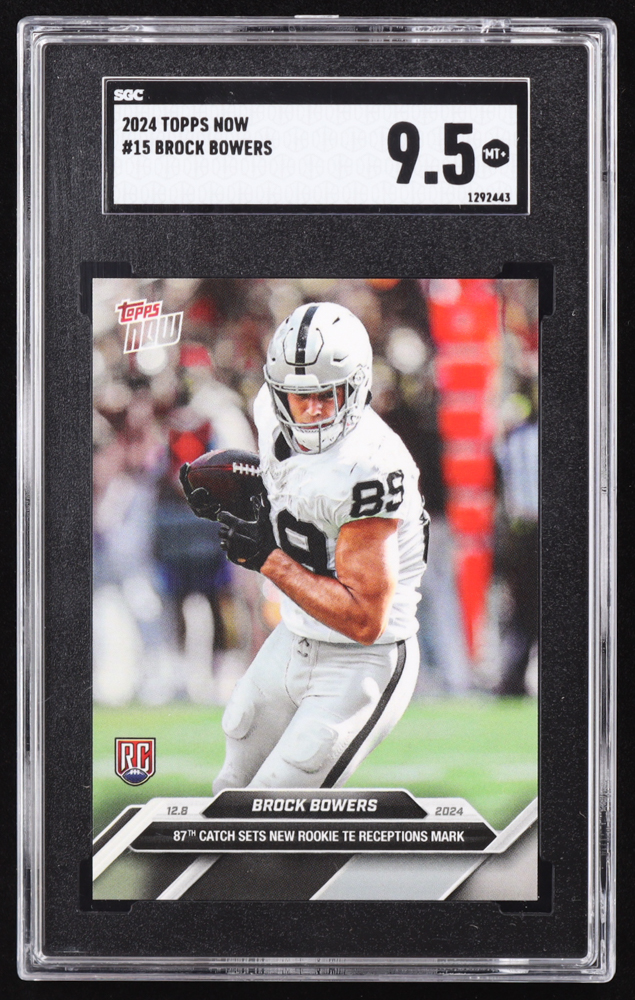 Brock Bowers 2024 Topps Now #15 RC (SGC 9.5) at PristineAuction.com Brock Bowers 2024 Topps Now #15 RC (SGC 9.5) at PristineAuction.com