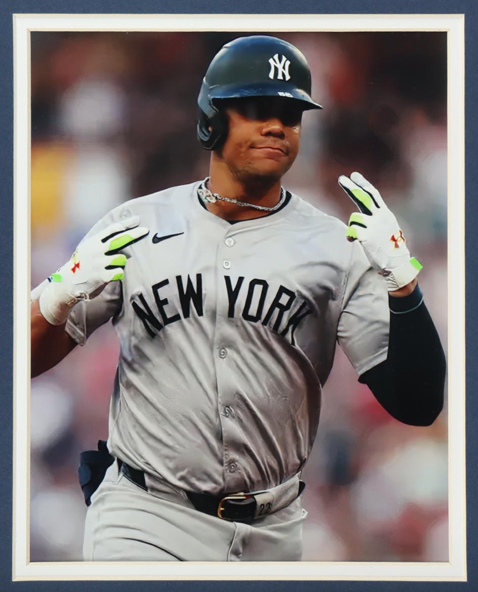 Juan Soto Signed Custom Framed Jersey Display With 2023 Bowman Chrome S/E #96 (PSA 10) & 2018 Bowman's Best Neophyte Sensations Refractors #NSJS (BGS 9.5) (Beckett) at PristineAuction.com Juan Soto Signed Custom Framed Jersey Display With 2023 Bowman Chrome S/E #96 (PSA 10) & 2018 Bowman's Best Neophyte Sensations Refractors #NSJS (BGS 9.5) (Beckett) at PristineAuction.com