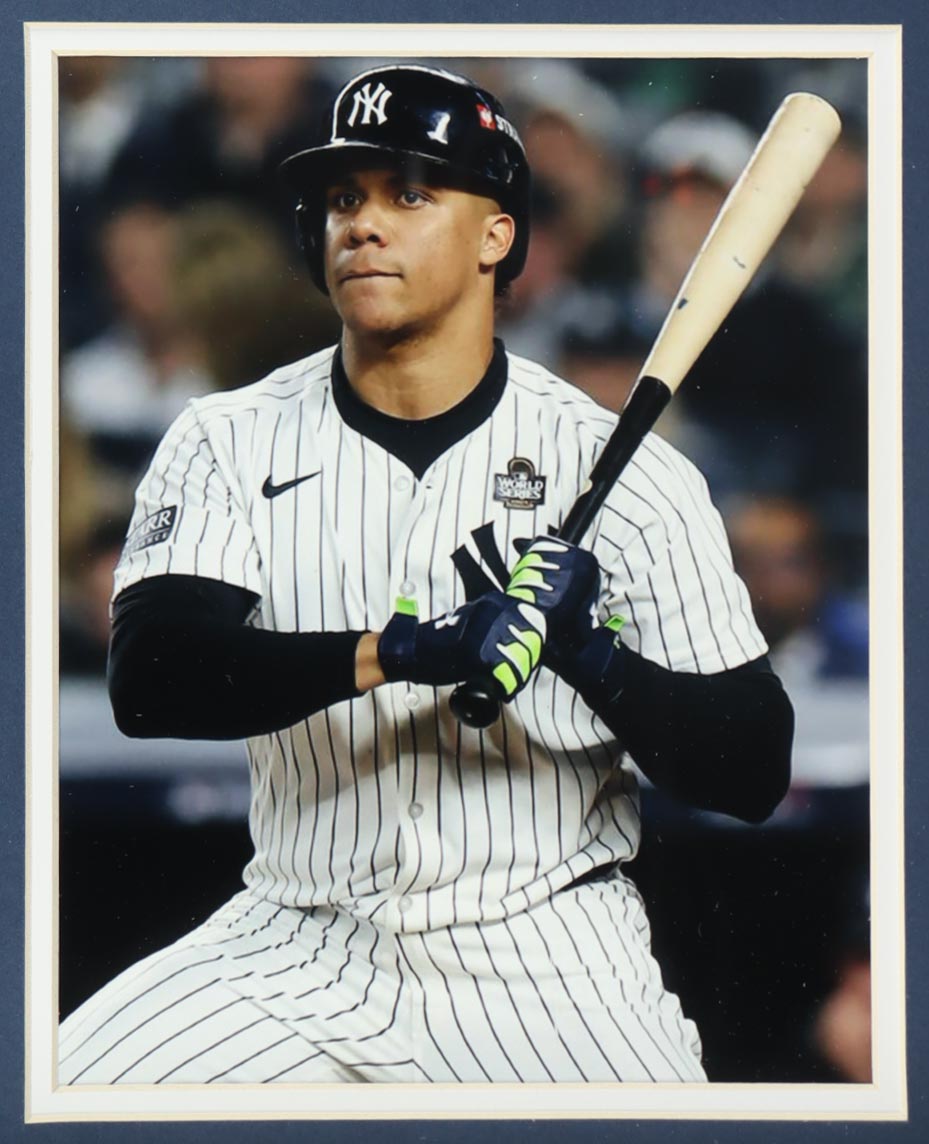 Juan Soto Signed Custom Framed Jersey Display With 2023 Bowman Chrome S/E #96 (PSA 10) & 2018 Bowman's Best Neophyte Sensations Refractors #NSJS (BGS 9.5) (Beckett) at PristineAuction.com Juan Soto Signed Custom Framed Jersey Display With 2023 Bowman Chrome S/E #96 (PSA 10) & 2018 Bowman's Best Neophyte Sensations Refractors #NSJS (BGS 9.5) (Beckett) at PristineAuction.com