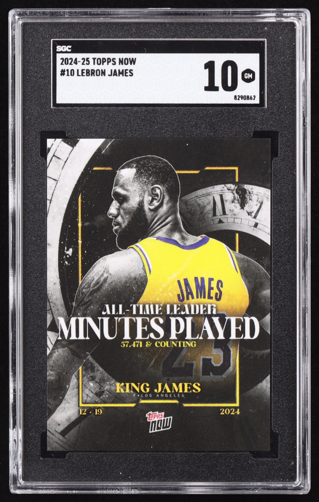 Lebron James 2024-25 Topps Now #10 (SGC 10) at PristineAuction.com Lebron James 2024-25 Topps Now #10 (SGC 10) at PristineAuction.com