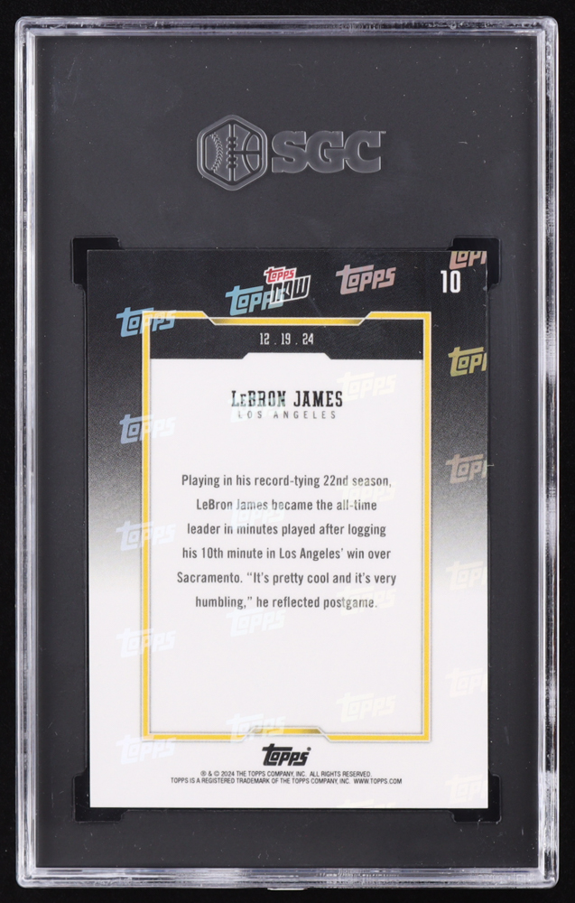 Lebron James 2024-25 Topps Now #10 (SGC 10) at PristineAuction.com Lebron James 2024-25 Topps Now #10 (SGC 10) at PristineAuction.com