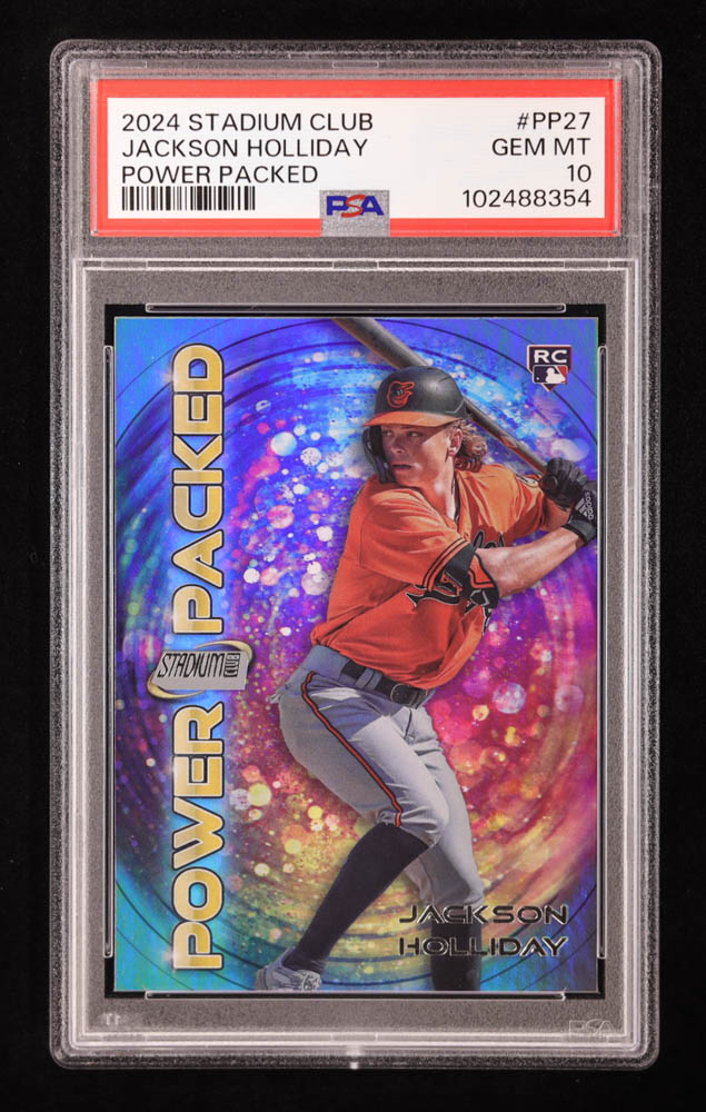 Jackson Holliday 2024 Stadium Club Power Packed #PP27 RC (PSA 10) at PristineAuction.com Jackson Holliday 2024 Stadium Club Power Packed #PP27 RC (PSA 10) at PristineAuction.com