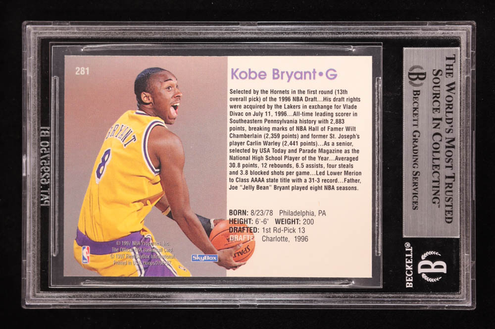 Kobe Bryant 1996-97 Hoops #281 RC (BGS 9) at PristineAuction.com Kobe Bryant 1996-97 Hoops #281 RC (BGS 9) at PristineAuction.com