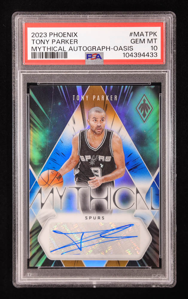 Tony Parker 2023-24 Panini Phoenix Mythical Autographs Oasis #29 (PSA 10) at PristineAuction.com Tony Parker 2023-24 Panini Phoenix Mythical Autographs Oasis #29 (PSA 10) at PristineAuction.com