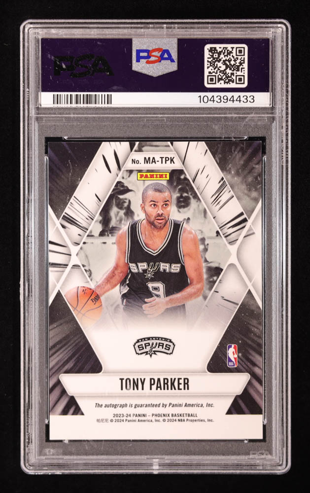 Tony Parker 2023-24 Panini Phoenix Mythical Autographs Oasis #29 (PSA 10) at PristineAuction.com Tony Parker 2023-24 Panini Phoenix Mythical Autographs Oasis #29 (PSA 10) at PristineAuction.com