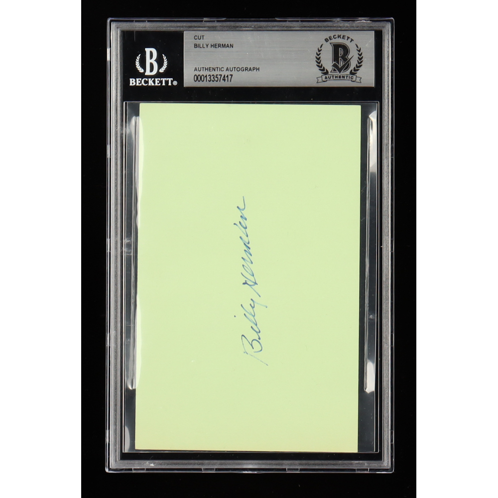 Billy Herman Signed Index Card (BGS) at PristineAuction.com