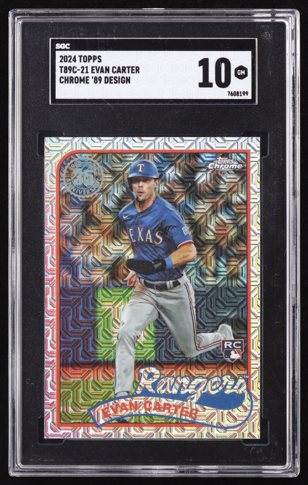Evan Carter 2024 Topps '89 Topps Silver Pack Chrome #T89C21 RC (SGC 10) at PristineAuction.com Evan Carter 2024 Topps '89 Topps Silver Pack Chrome #T89C21 RC (SGC 10) at PristineAuction.com
