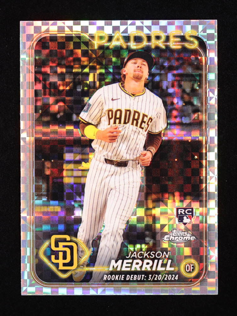 Jackson Merrill 2024 Topps Chrome Update X-Fractors #USC57 RC at PristineAuction.com Jackson Merrill 2024 Topps Chrome Update X-Fractors #USC57 RC at PristineAuction.com