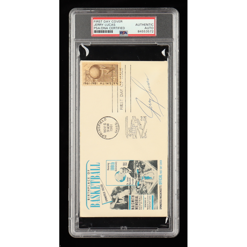 Jerry Lucas Signed 1961 "Birthplace Of Basketball" Official FDC Envelope (PSA) at PristineAuction.com