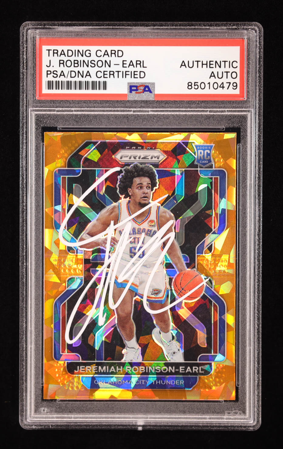 Jeremiah Robinson-Earl Signed 2021-22 Panini Prizm Prizms Orange Ice #319 RC (PSA) at PristineAuction.com Jeremiah Robinson-Earl Signed 2021-22 Panini Prizm Prizms Orange Ice #319 RC (PSA) at PristineAuction.com
