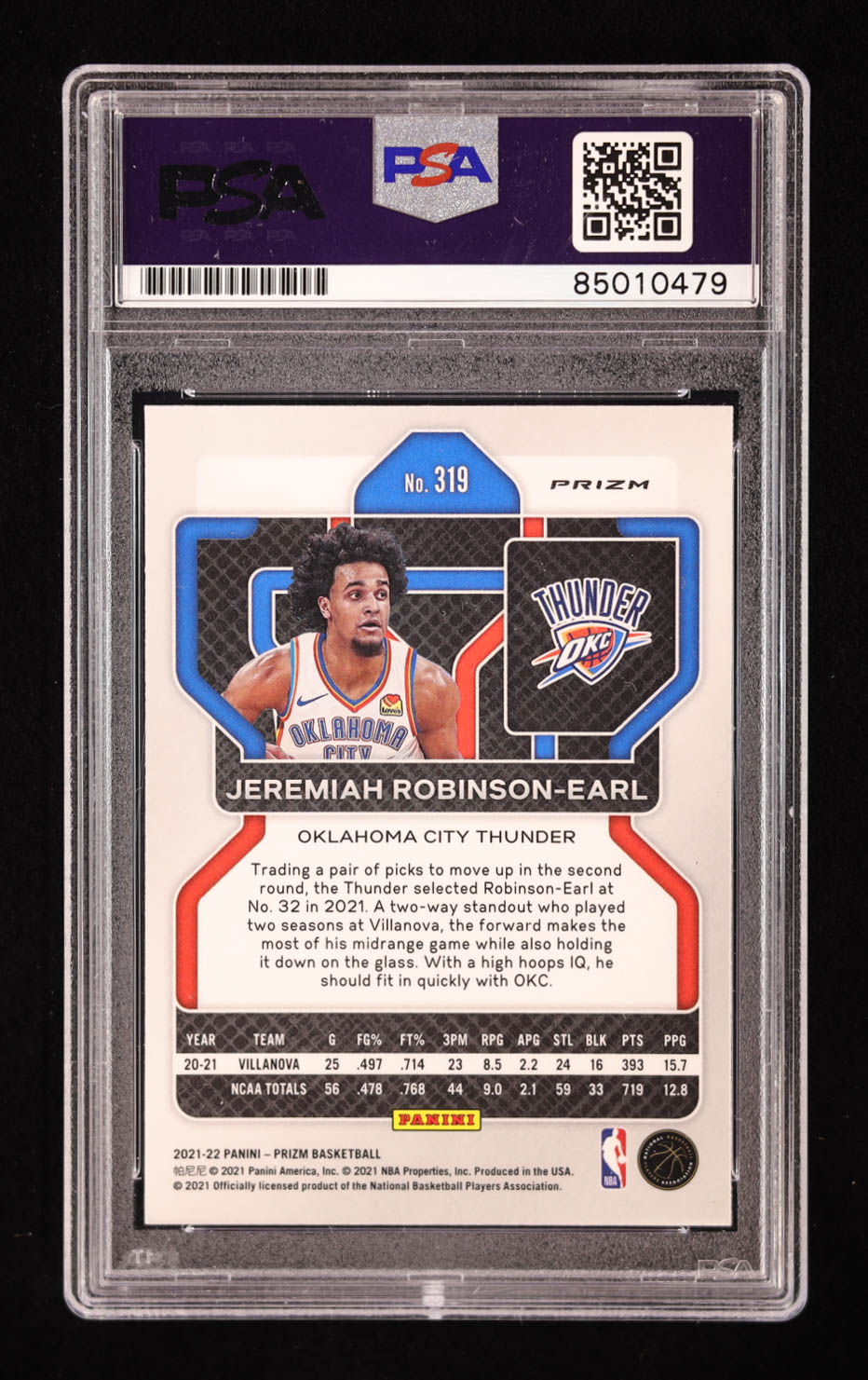 Jeremiah Robinson-Earl Signed 2021-22 Panini Prizm Prizms Orange Ice #319 RC (PSA) at PristineAuction.com Jeremiah Robinson-Earl Signed 2021-22 Panini Prizm Prizms Orange Ice #319 RC (PSA) at PristineAuction.com