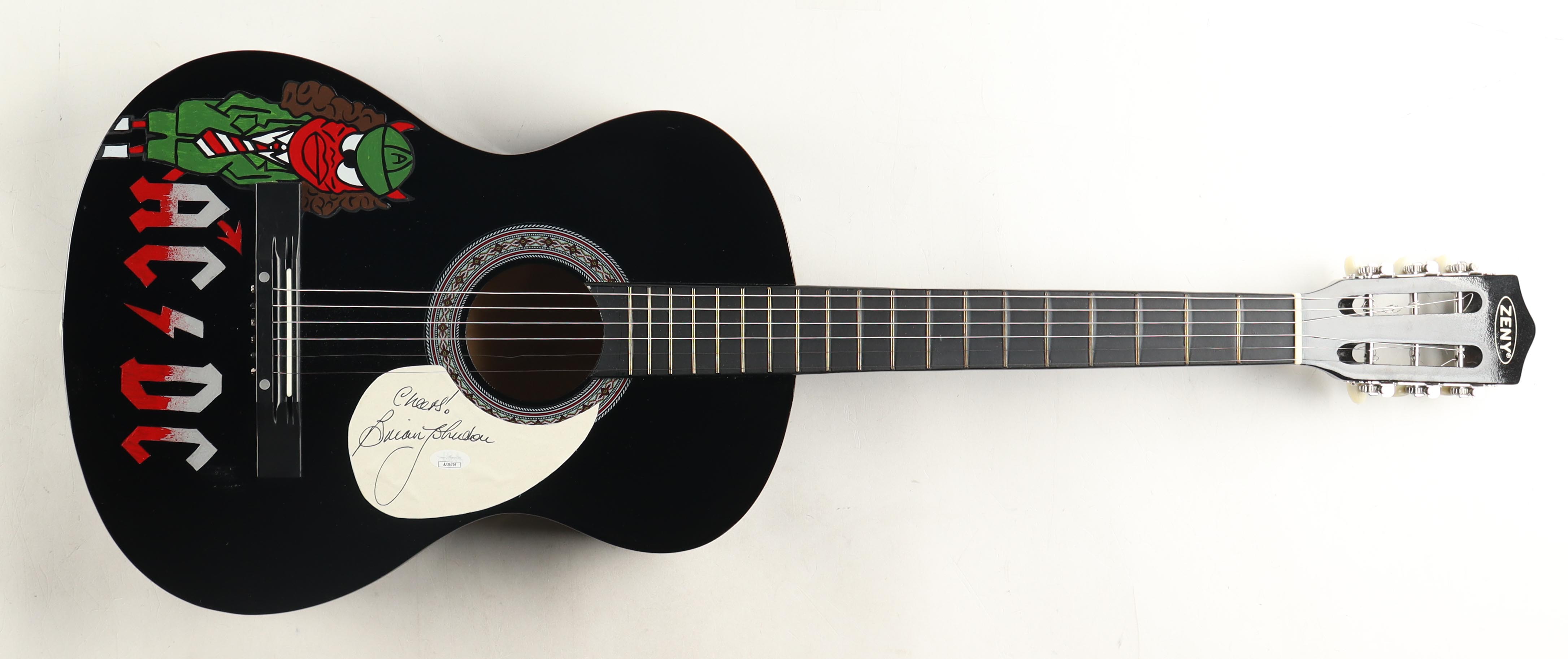 Brian Johnson Signed 38" Acoustic Guitar Inscribed "Cheers!" (JSA) at PristineAuction.com Brian Johnson Signed 38" Acoustic Guitar Inscribed "Cheers!" (JSA) at PristineAuction.com