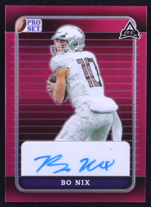 Bo Nix 2023 Leaf Pro Set Metal Autographs Pink #PA-BN1 RC #2/10 at PristineAuction.com Bo Nix 2023 Leaf Pro Set Metal Autographs Pink #PA-BN1 RC #2/10 at PristineAuction.com