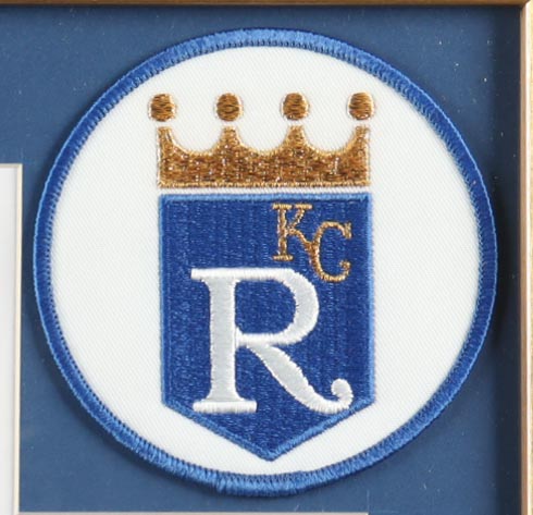 George Brett Signed Custom Framed Cut Display With Jersey, (2) Cloth team Logo Patches & World Series Gold Press Pin (PSA) at PristineAuction.com George Brett Signed Custom Framed Cut Display With Jersey, (2) Cloth team Logo Patches & World Series Gold Press Pin (PSA) at PristineAuction.com