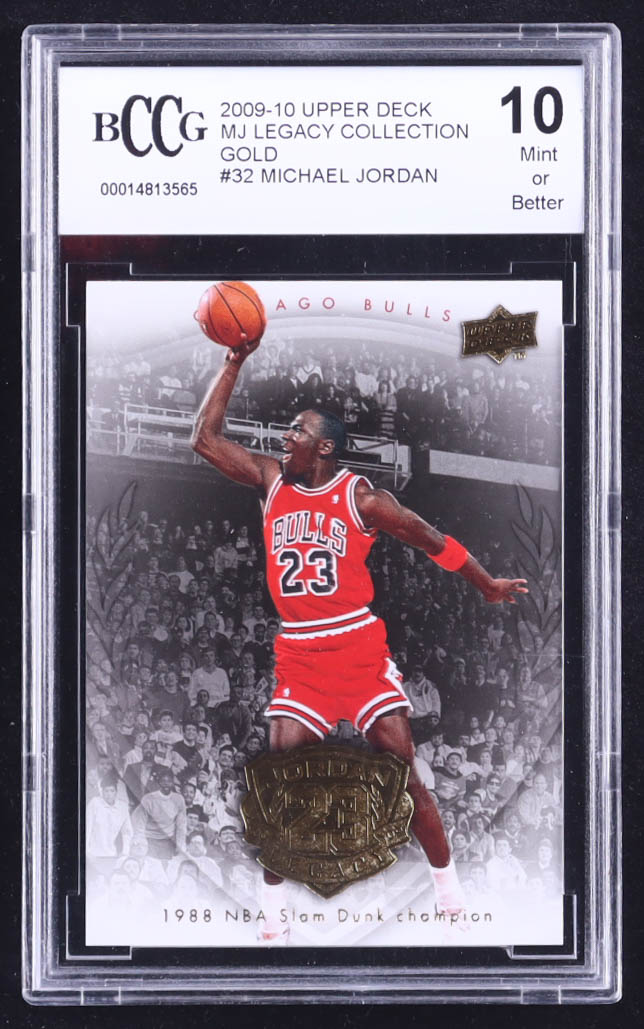 Michael Jordan 2009-10 Upper Deck Michael Jordan Legacy Collection Gold #32 (BCCG 10) at PristineAuction.com Michael Jordan 2009-10 Upper Deck Michael Jordan Legacy Collection Gold #32 (BCCG 10) at PristineAuction.com