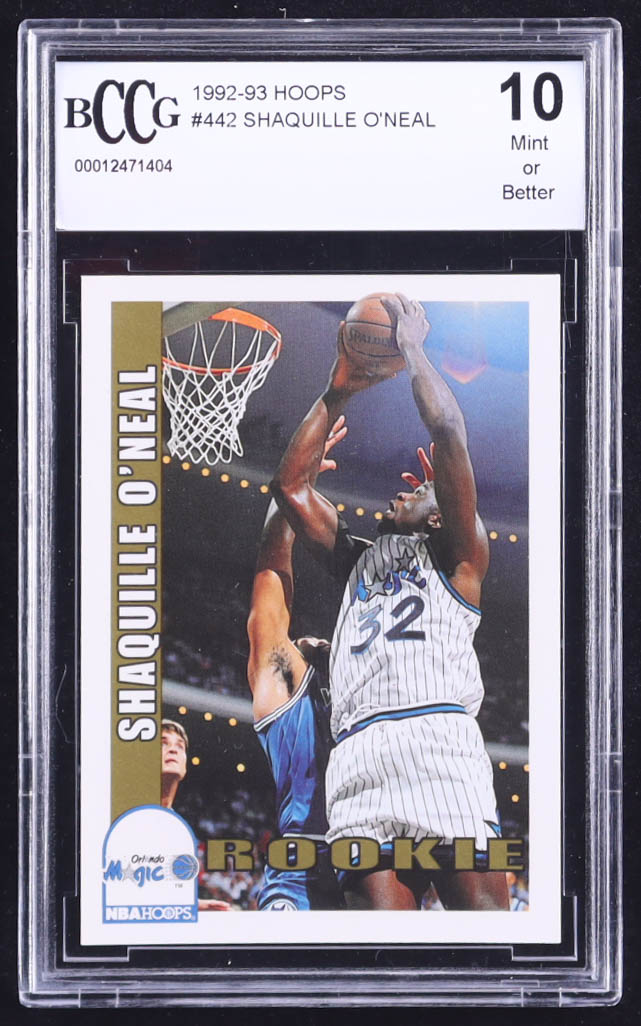 Shaquille O'Neal 1992-93 Hoops #442 RC (BCCG 10) at PristineAuction.com Shaquille O'Neal 1992-93 Hoops #442 RC (BCCG 10) at PristineAuction.com