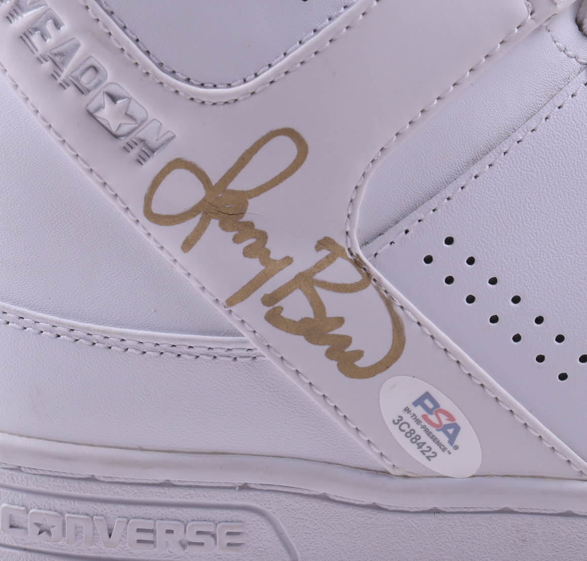 Larry Bird Signed Converse Weapon Basketball Shoe with Acrylic Display Stand (PSA) at PristineAuction.com Larry Bird Signed Converse Weapon Basketball Shoe with Acrylic Display Stand (PSA) at PristineAuction.com