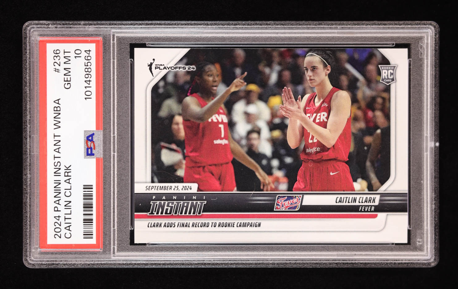 Caitlin Clark 2024 Panini Instant WNBA #236 RC (PSA 10) at PristineAuction.com Caitlin Clark 2024 Panini Instant WNBA #236 RC (PSA 10) at PristineAuction.com