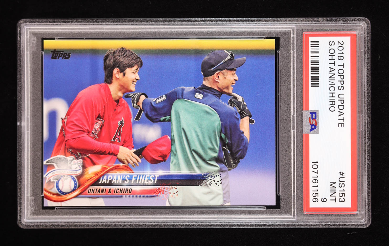 Shohei Ohtani / Ichiro Suzuki 2018 Topps Update #US153 Japan's Finest (PSA 9) at PristineAuction.com Shohei Ohtani / Ichiro Suzuki 2018 Topps Update #US153 Japan's Finest (PSA 9) at PristineAuction.com