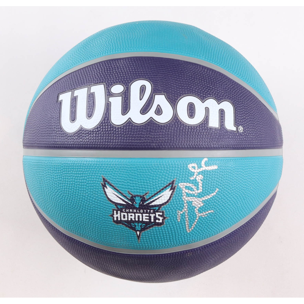 Larry Johnson Signed Hornets Logo Basketball (Beckett & All World Memorabilia) at PristineAuction.com