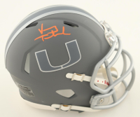 Vinny Testaverde Signed Miami Hurricanes Slate Alternate Speed Mini Helmet (Schwartz) at PristineAuction.com