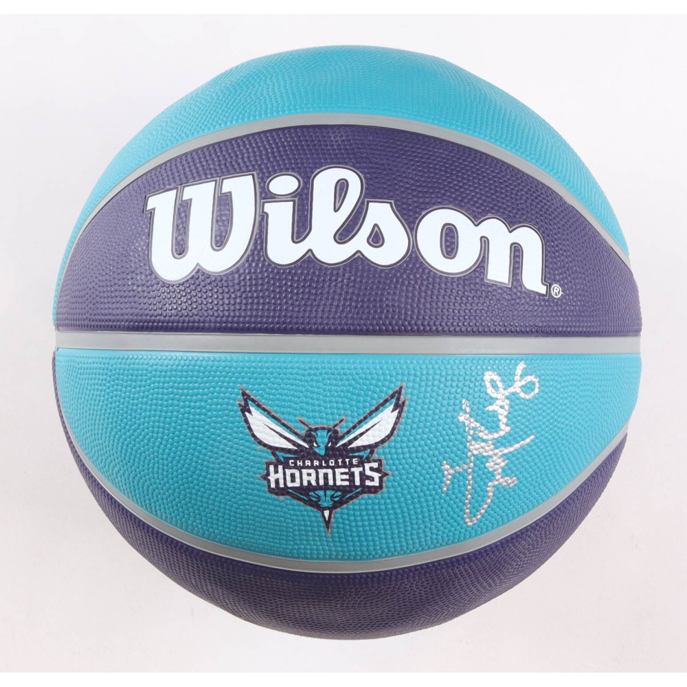 Larry Johnson Signed Hornets Logo Basketball (Beckett & All World Memorabilia) at PristineAuction.com