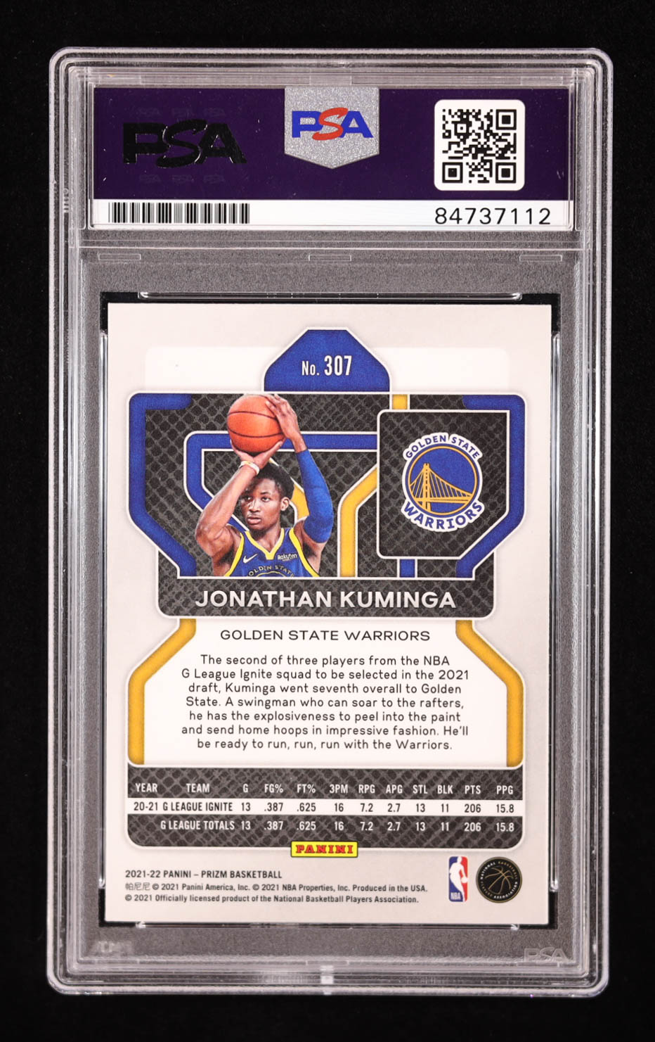 Jonathan Kuminga Signed 2021 Panini Prizm #307 RC (PSA | Auto 10) at PristineAuction.com Jonathan Kuminga Signed 2021 Panini Prizm #307 RC (PSA | Auto 10) at PristineAuction.com