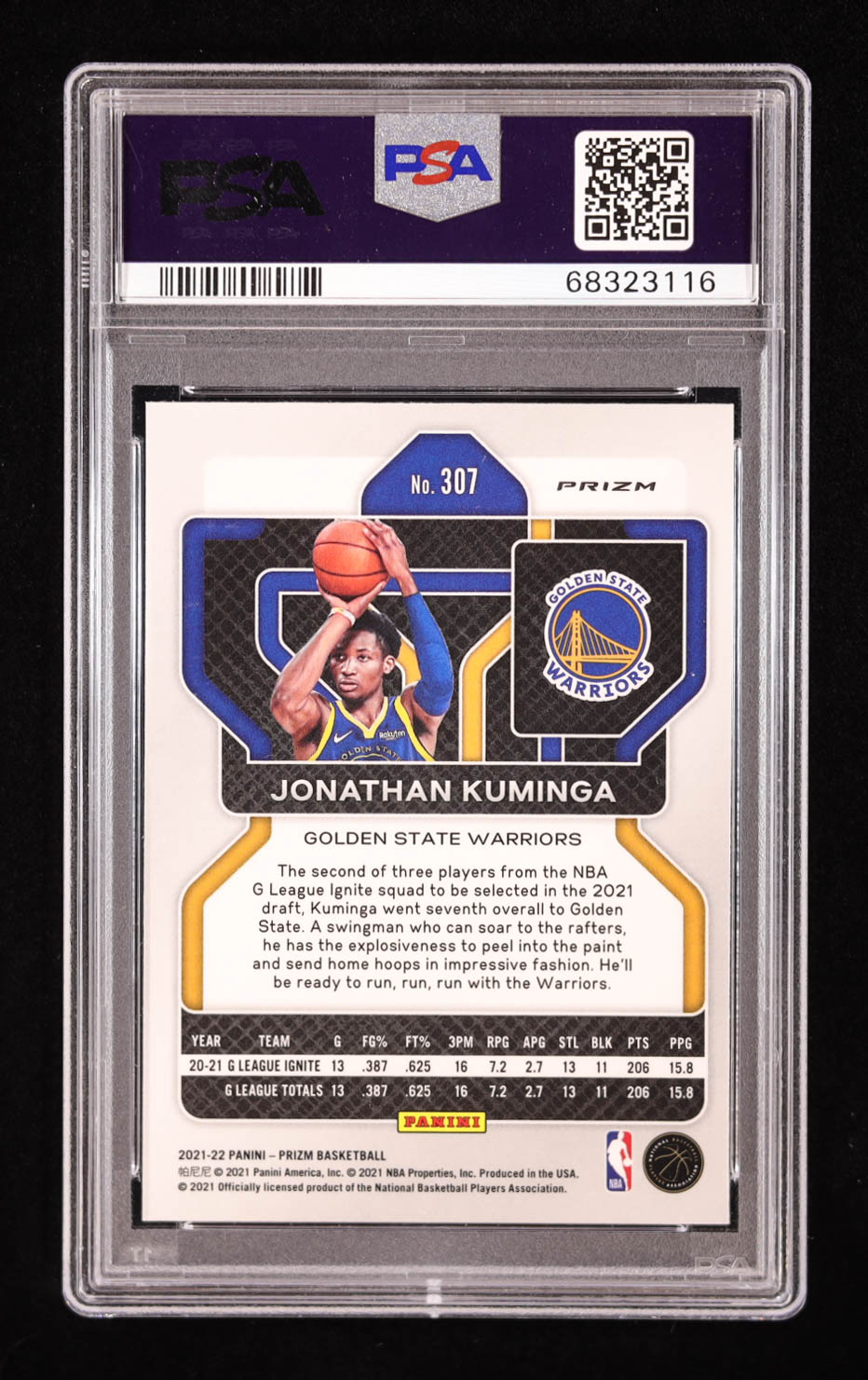 Jonathan Kuminga Signed 2021 Panini Prizm Fast Break #307 RC (PSA 9 | Auto 10) at PristineAuction.com Jonathan Kuminga Signed 2021 Panini Prizm Fast Break #307 RC (PSA 9 | Auto 10) at PristineAuction.com