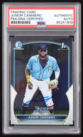 Junior Caminero Signed 2023 Bowman Chrome Prospects #BCP61 RC (PSA) at PristineAuction.com