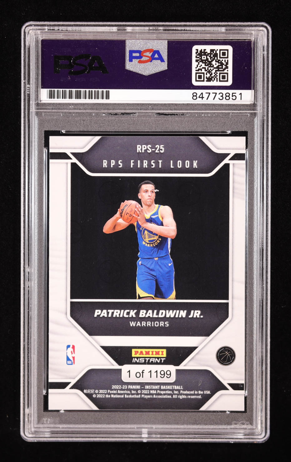 Patrick Baldwin Jr. Signed 2022-23 Panini Instant RPS First Look #RPS25 RC (PSA) at PristineAuction.com Patrick Baldwin Jr. Signed 2022-23 Panini Instant RPS First Look #RPS25 RC (PSA) at PristineAuction.com