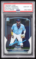 Junior Caminero Signed 2023 Bowman Chrome Prospects #BCP61 RC (PSA | Auto 10) at PristineAuction.com