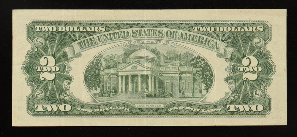 1963 U.S. $2 Legal Tender Note, Red Seal (AA Block) Fr.1513 Signed: Granahan / Dillon at PristineAuction.com 1963 U.S. $2 Legal Tender Note, Red Seal (AA Block) Fr.1513 Signed: Granahan / Dillon at PristineAuction.com