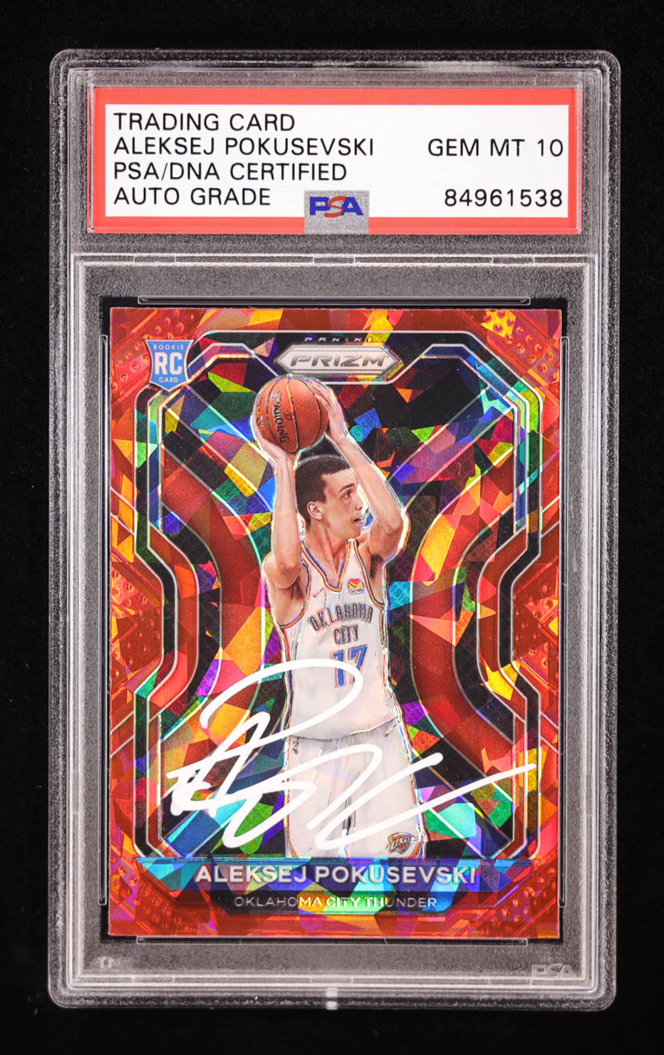 Aleksej Pokusevski Signed 2020-21 Panini Prizm Prizms Red Ice #264 RC (PSA | Auto Grade 10) at PristineAuction.com Aleksej Pokusevski Signed 2020-21 Panini Prizm Prizms Red Ice #264 RC (PSA | Auto Grade 10) at PristineAuction.com