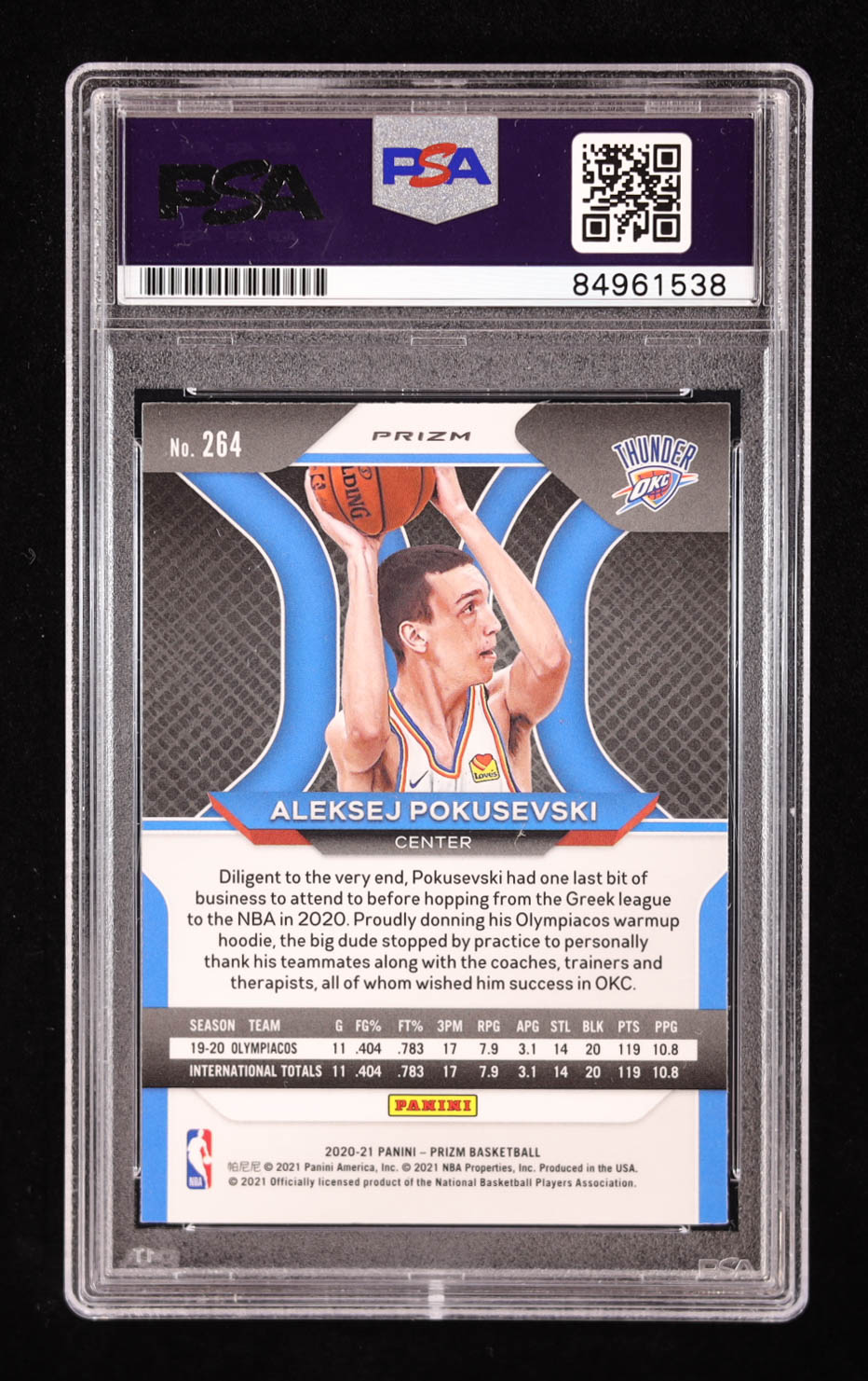 Aleksej Pokusevski Signed 2020-21 Panini Prizm Prizms Red Ice #264 RC (PSA | Auto Grade 10) at PristineAuction.com Aleksej Pokusevski Signed 2020-21 Panini Prizm Prizms Red Ice #264 RC (PSA | Auto Grade 10) at PristineAuction.com