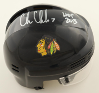 Chris Chelios Signed Blackhawks Mini Helmet Inscribed "HOF 2013" (Schwartz) at PristineAuction.com