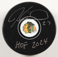 Jeremy Roenick Signed Blackhawks Logo Hockey Puck Inscribed "HOF 2024" (Schwartz) at PristineAuction.com