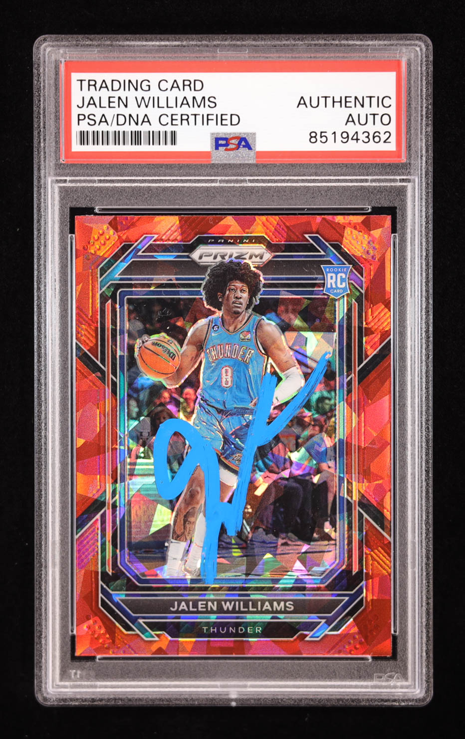 Jalen Williams Signed 2022 Panini Prizm Red Ice #246 RC (PSA) at PristineAuction.com Jalen Williams Signed 2022 Panini Prizm Red Ice #246 RC (PSA) at PristineAuction.com