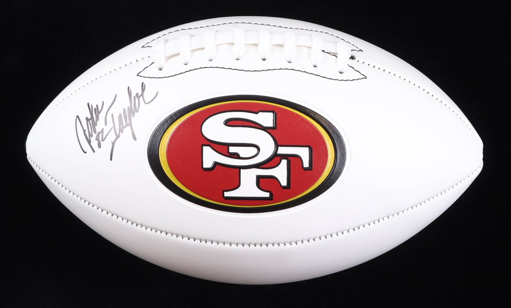 John Taylor Signed 49ers Logo Football (Schwartz) at PristineAuction.com John Taylor Signed 49ers Logo Football (Schwartz) at PristineAuction.com