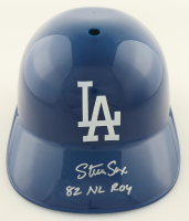 Steve Sax Signed Dodgers Full-Size Batting Helmet Inscribed "82 NL ROY" (Schwartz) at PristineAuction.com