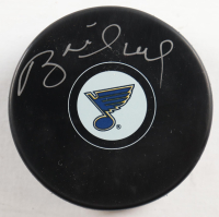 Brett Hull Signed Blues Logo Hockey Puck (Schwartz) at PristineAuction.com