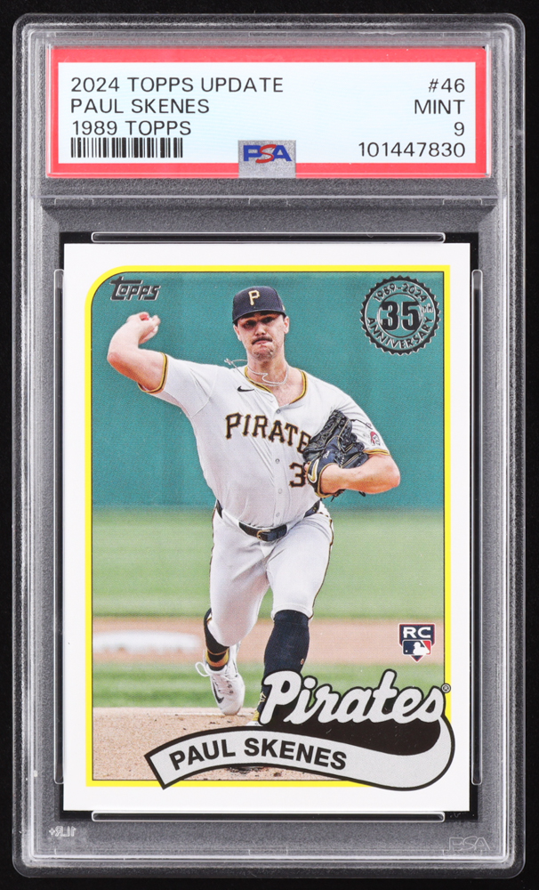 Paul Skenes 2024 Topps Update '89 Topps #89US46 RC (PSA 9) at PristineAuction.com Paul Skenes 2024 Topps Update '89 Topps #89US46 RC (PSA 9) at PristineAuction.com