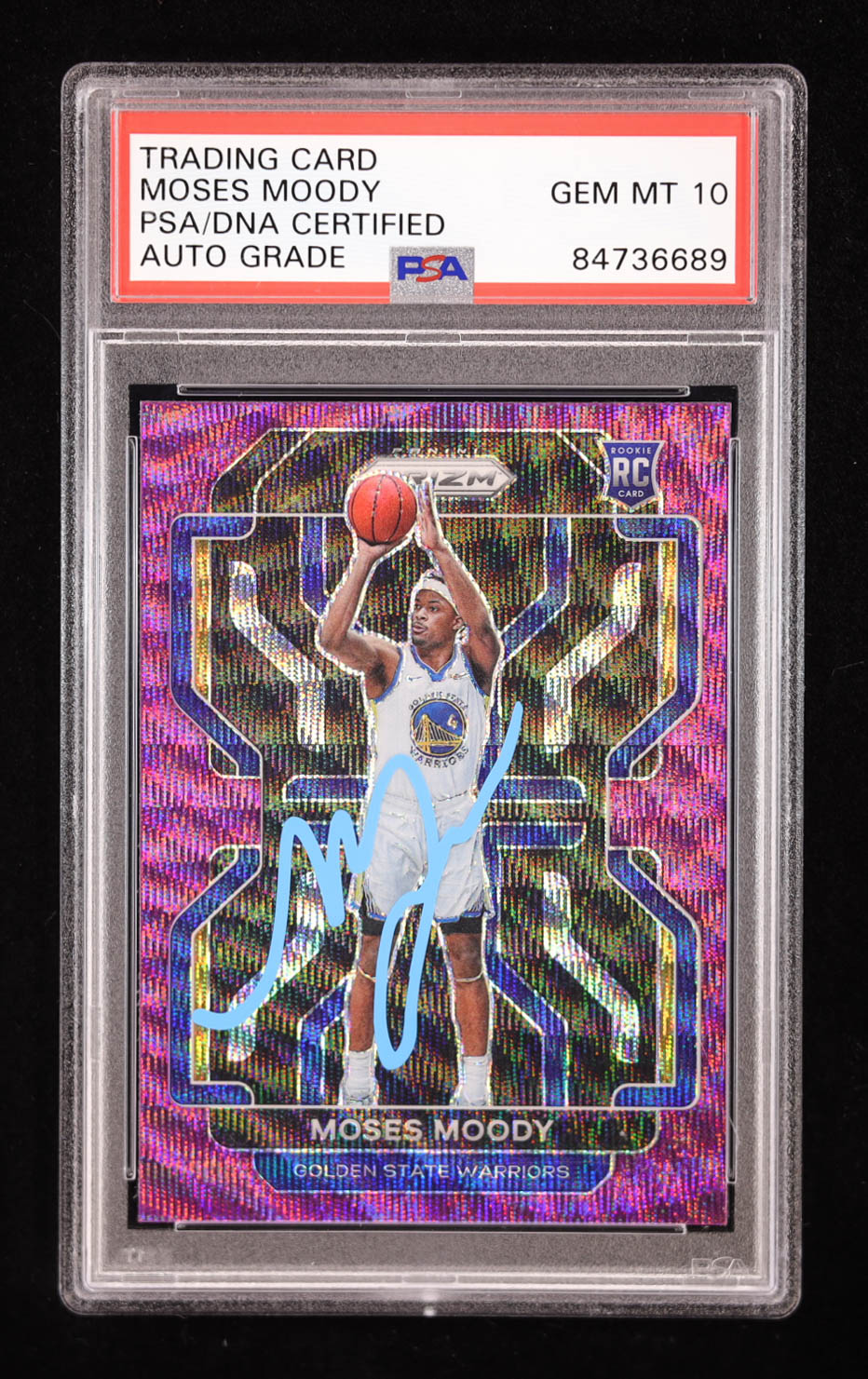 Moses Moody Signed 2021-22 Panini Prizm Purple #308 RC (PSA | Auto 10) at PristineAuction.com Moses Moody Signed 2021-22 Panini Prizm Purple #308 RC (PSA | Auto 10) at PristineAuction.com