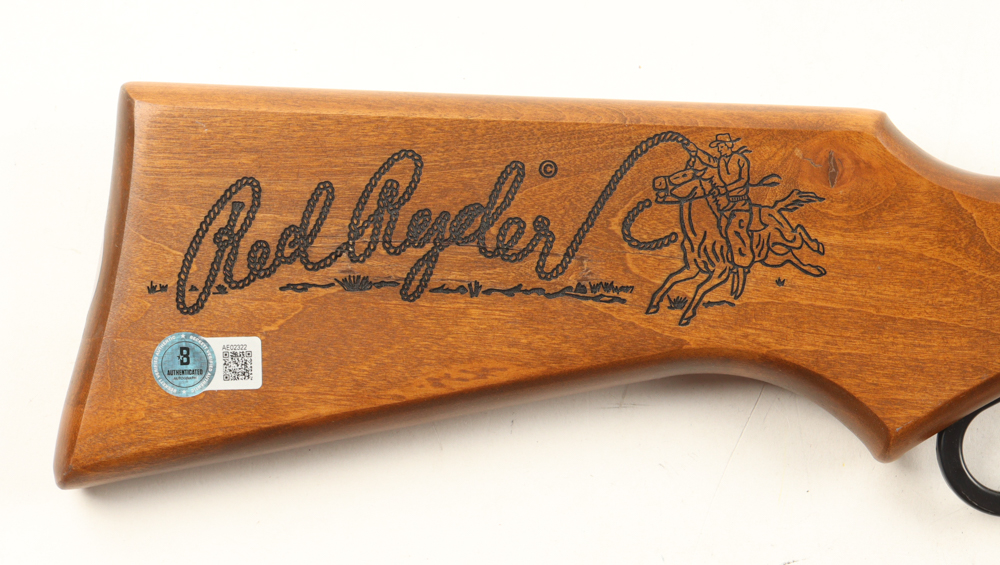 "A Christmas Story" Daisy Red Ryder BB Gun Cast-Signed by (6) with Peter Billingsley, Scott Schwartz, R.D. Robb, Ian Petrella with Character Name Inscriptions (Beckett) at PristineAuction.com "A Christmas Story" Daisy Red Ryder BB Gun Cast-Signed by (6) with Peter Billingsley, Scott Schwartz, R.D. Robb, Ian Petrella with Character Name Inscriptions (Beckett) at PristineAuction.com