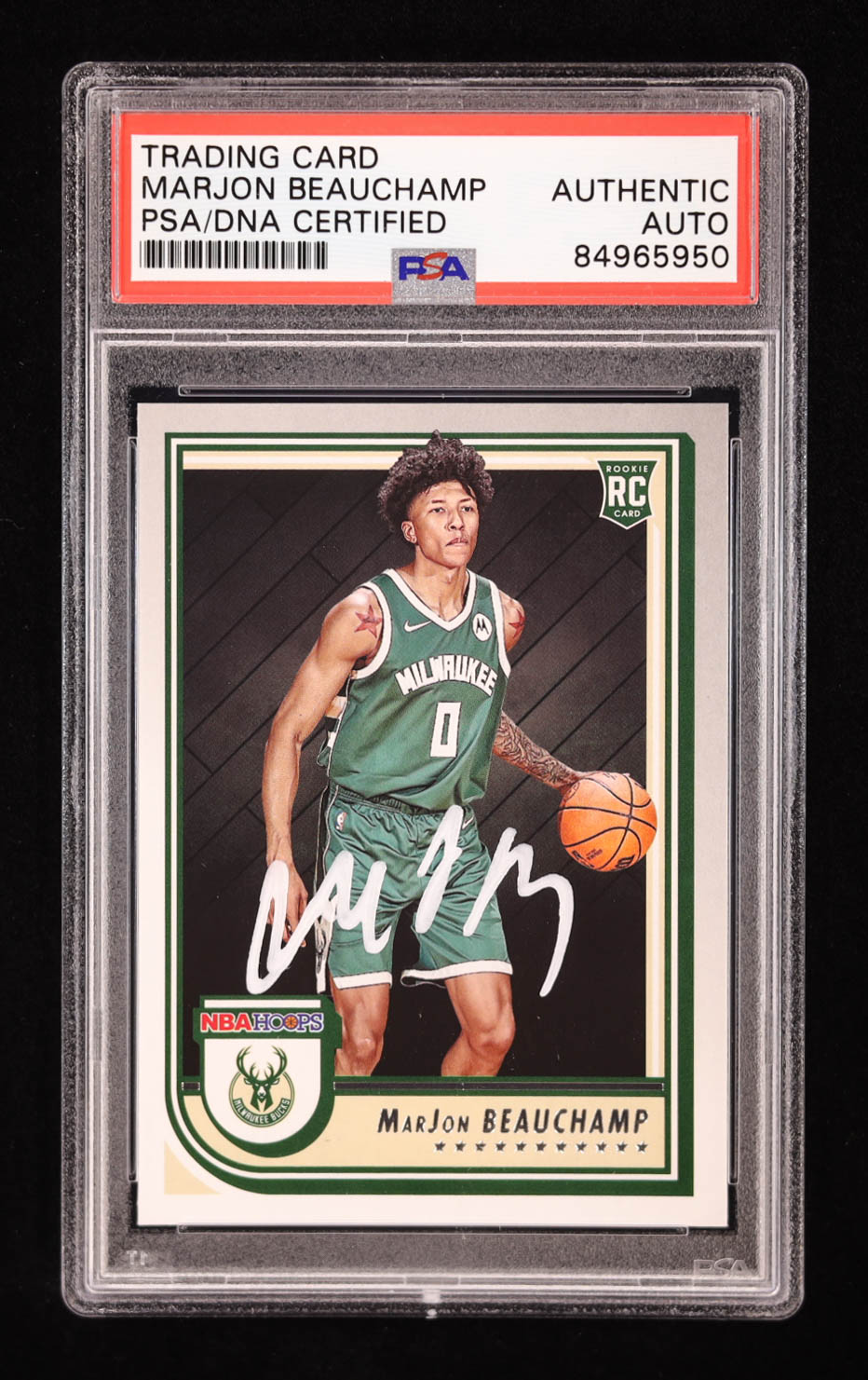 MarJon Beauchamp Signed 2022-23 Panini Hoops #254 RC (PSA) at PristineAuction.com MarJon Beauchamp Signed 2022-23 Panini Hoops #254 RC (PSA) at PristineAuction.com