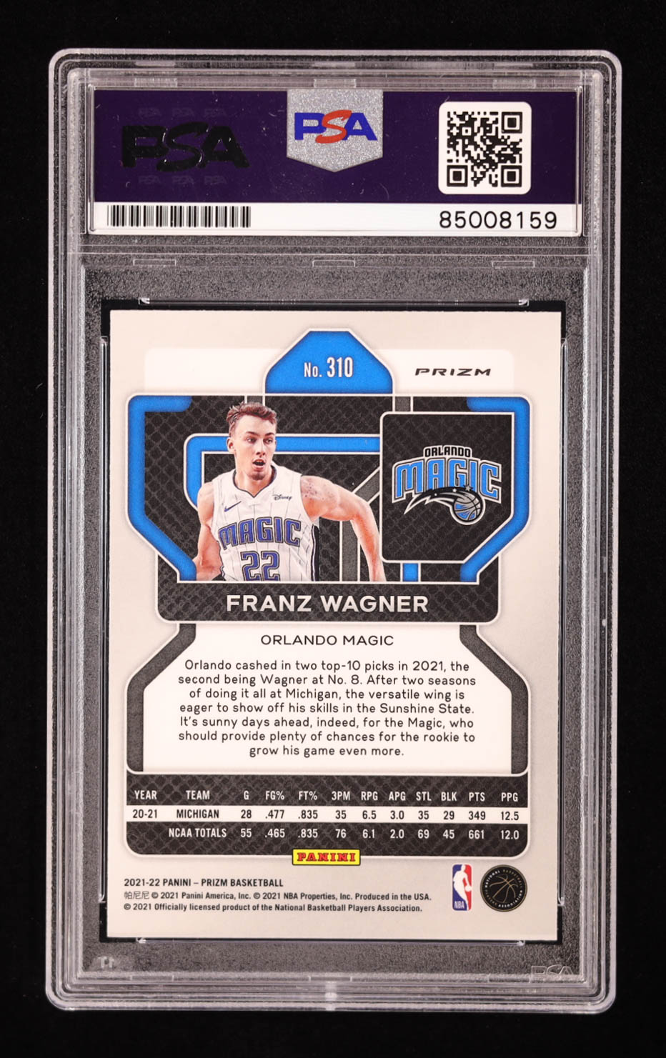 Franz Wagner Signed 2021-22 Panini Prizm Pink Ice #310 RC (PSA | Autograph Graded 10) at PristineAuction.com Franz Wagner Signed 2021-22 Panini Prizm Pink Ice #310 RC (PSA | Autograph Graded 10) at PristineAuction.com