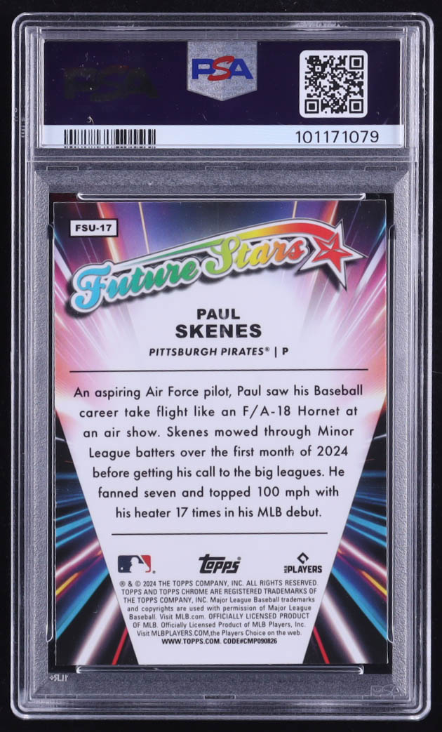 Paul Skenes 2024 Topps Chrome Update Future Stars #FSU17 RC (PSA 10) at PristineAuction.com Paul Skenes 2024 Topps Chrome Update Future Stars #FSU17 RC (PSA 10) at PristineAuction.com
